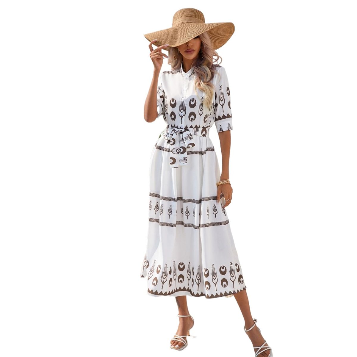 GIOIO - Vestido Mujer Casual Versátil y Cómodo Blanco