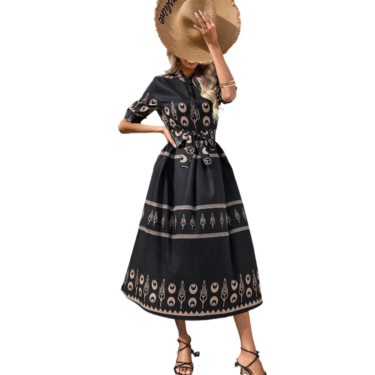 GIOIO - Vestido Mujer Casual Versátil y Cómodo Negro