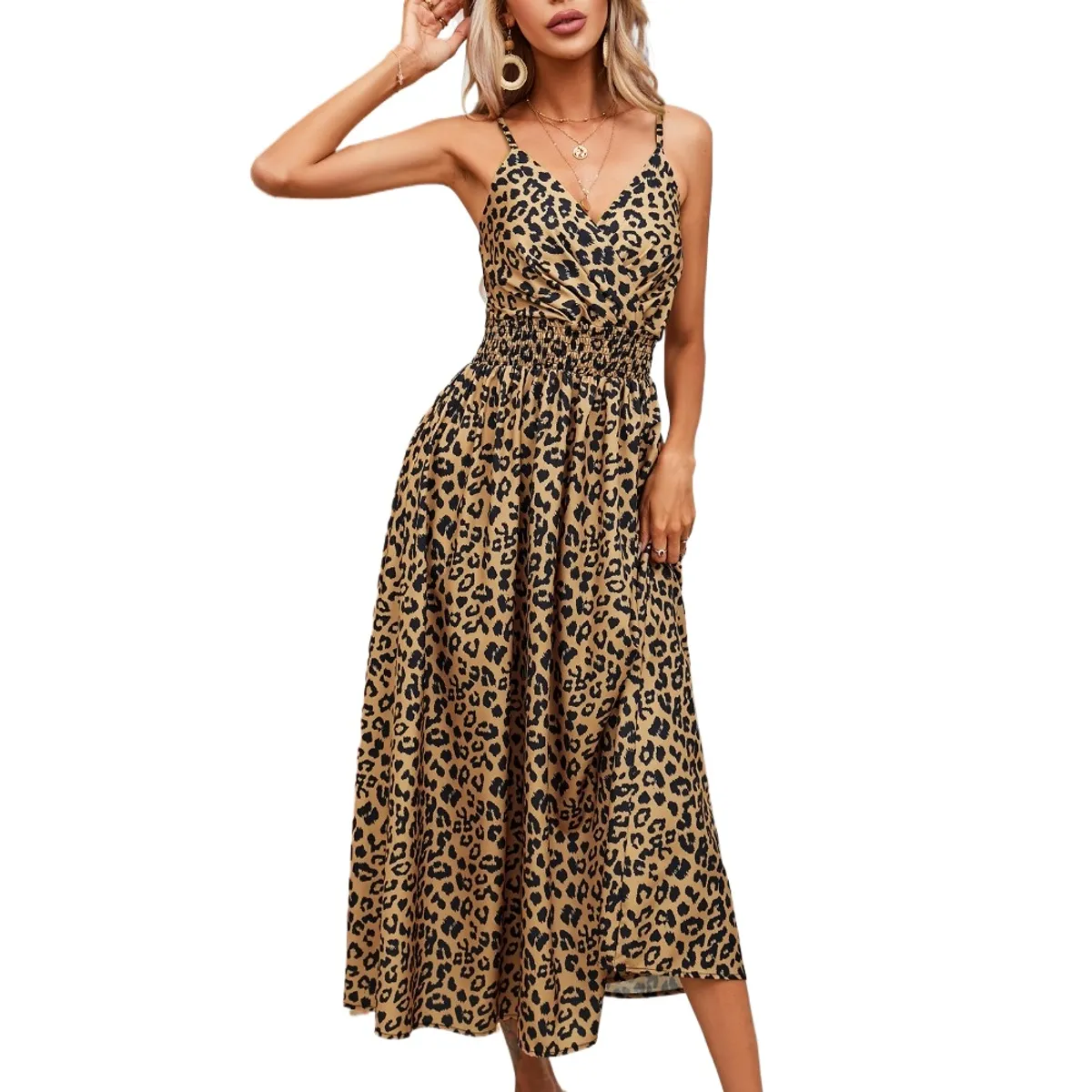 GIOIO - Vestido Mujer Casual Versátil y Cómodo Marrón