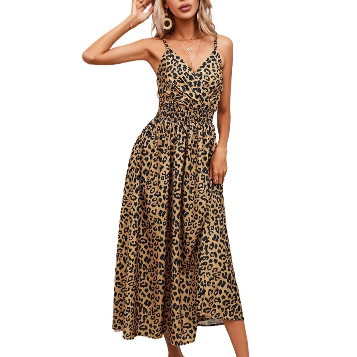 GIOIO - Vestido Mujer Casual Versátil y Cómodo Marrón