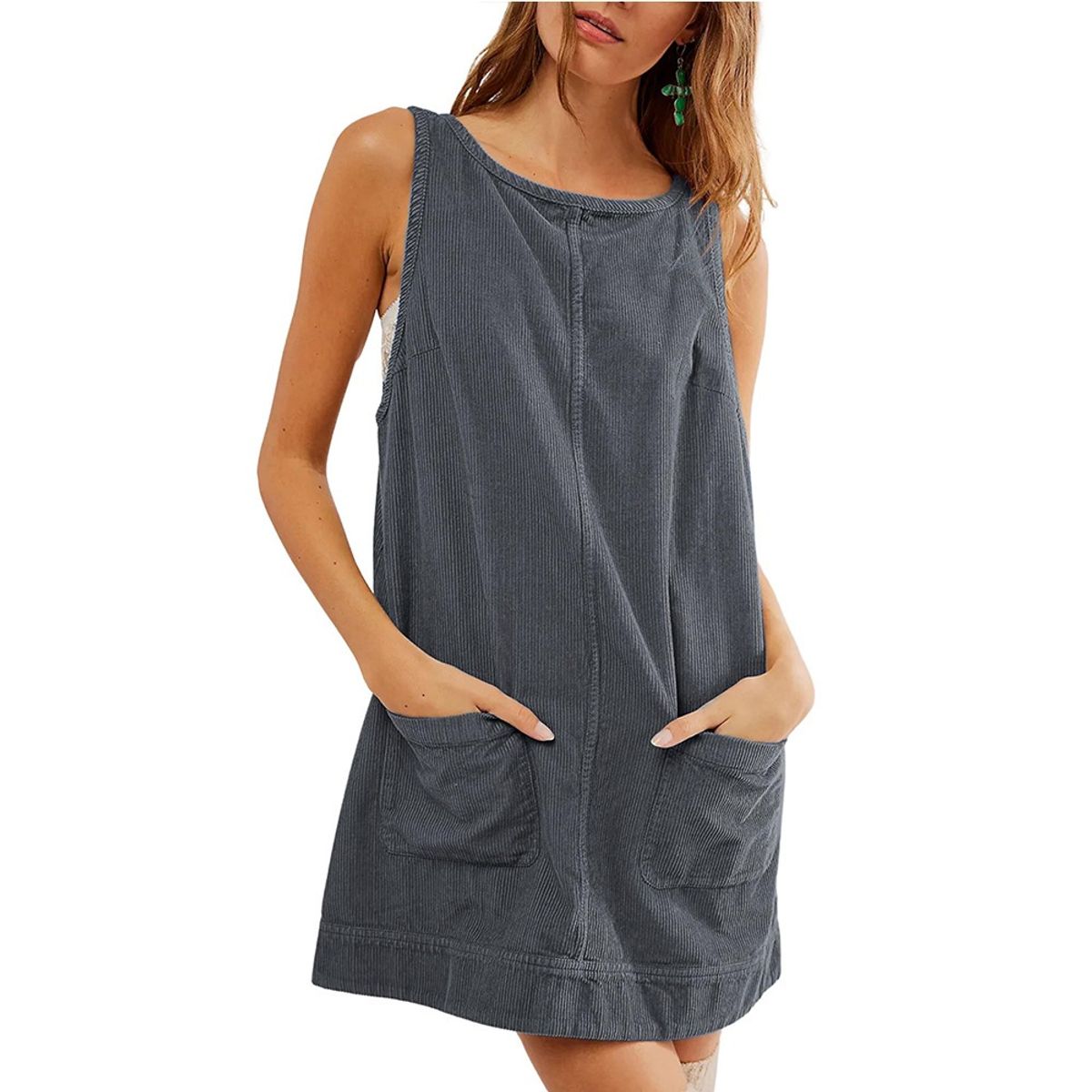 GIOIO - Vestido Mujer Casual Versátil y Cómodo Gris