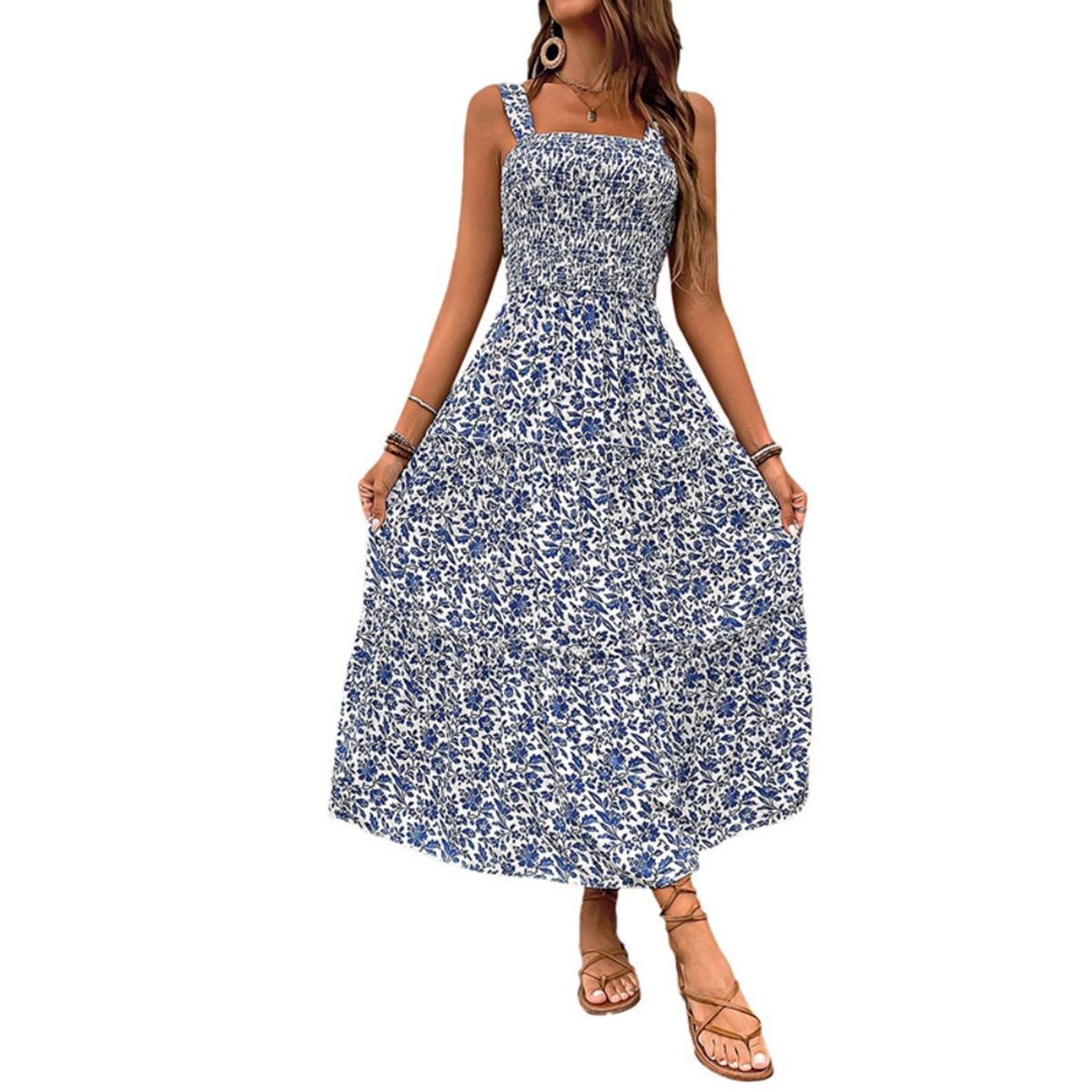 GIOIO - Vestido Mujer Casual Versátil y Cómodo Azul