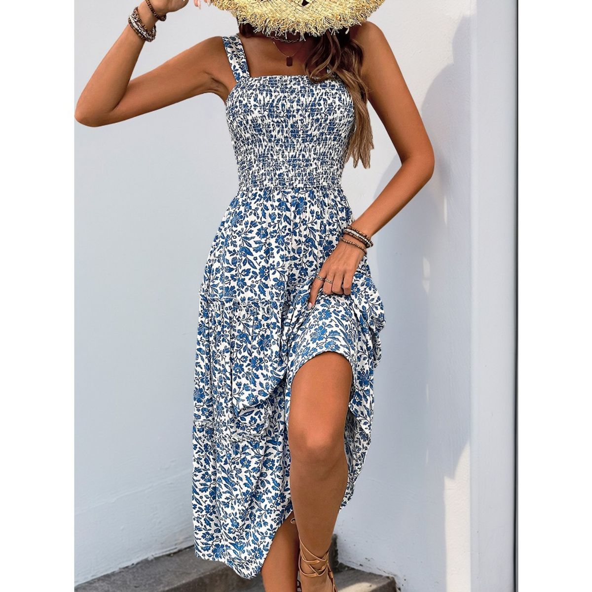GIOIO - Vestido Mujer Casual Versátil y Cómodo Azul