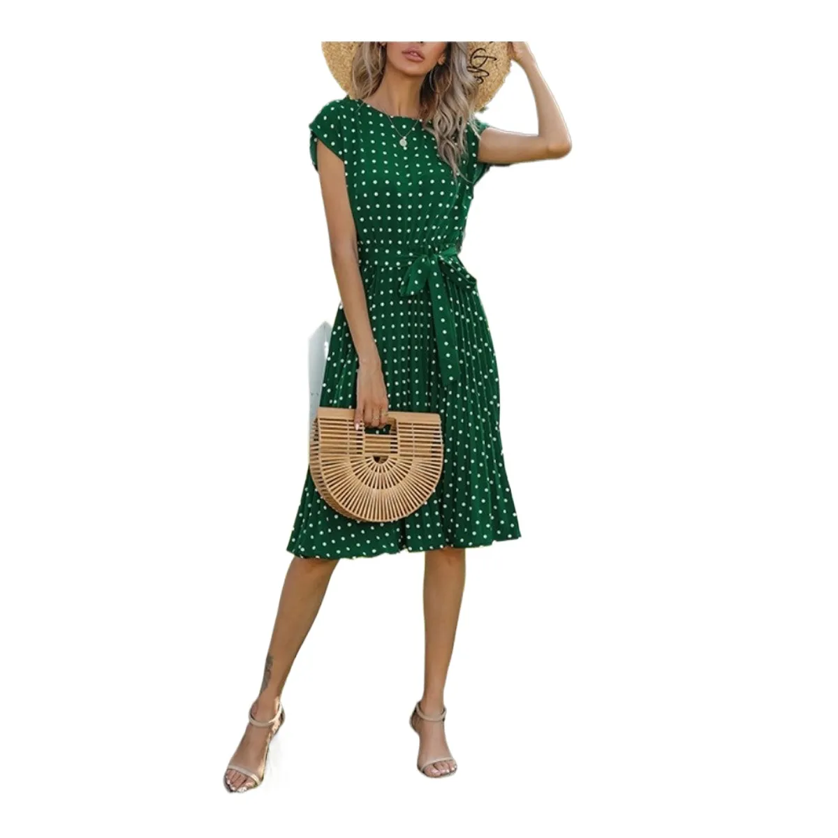 GIOIO - Vestido Mujer Casual Versátil y Cómodo Verde