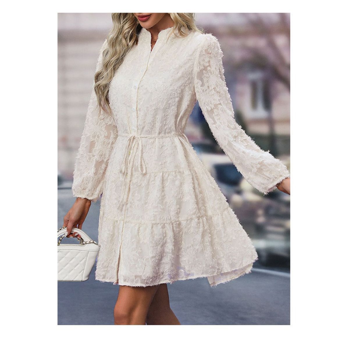 GIOIO - Vestido Mujer Casual Versátil y Cómodo Beige