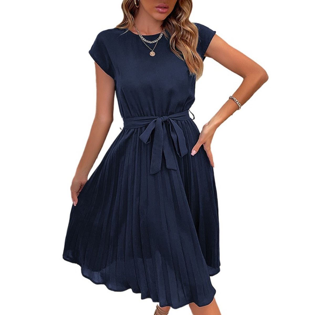 GIOIO - Vestido Mujer Casual Versátil y Cómodo Azul