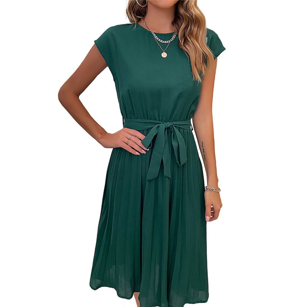 GIOIO - Vestido Mujer Casual Versátil y Cómodo Verde