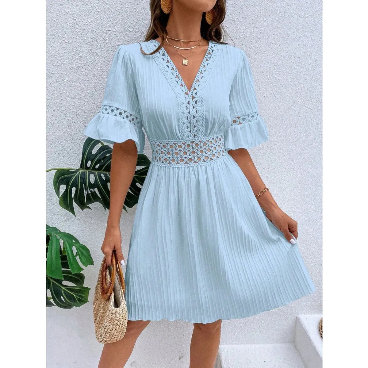 GIOIO - Vestido Mujer Casual Versátil y Cómodo Azul