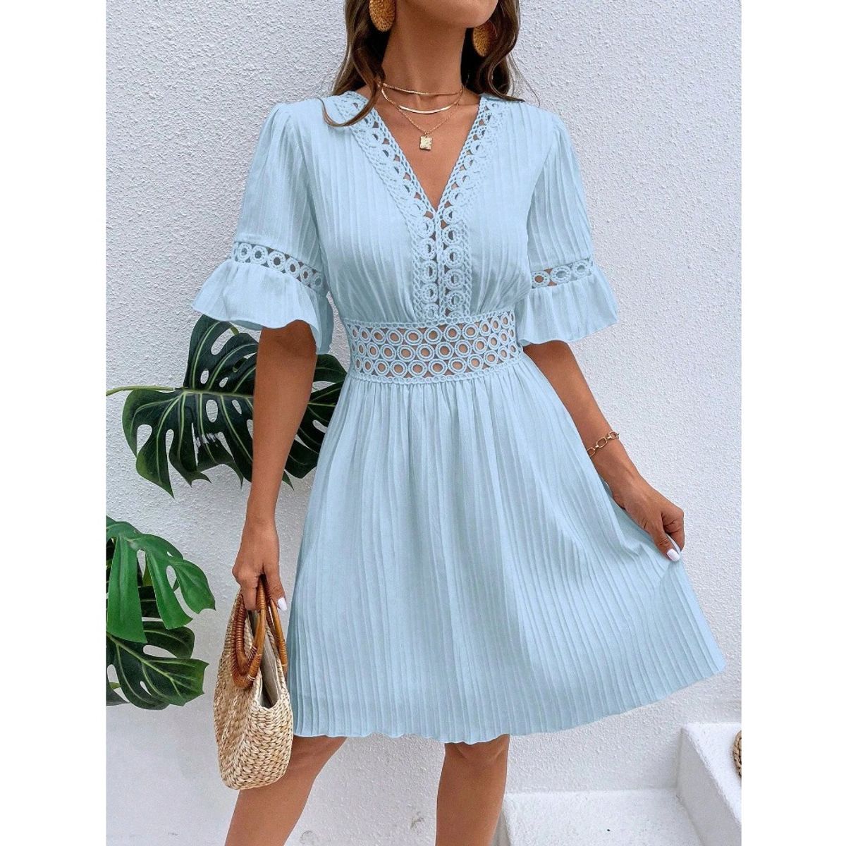 GIOIO - Vestido Mujer Casual Versátil y Cómodo Azul