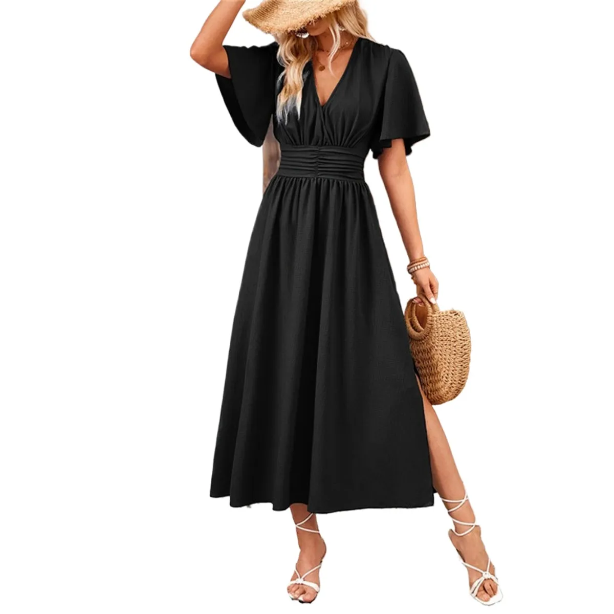 GIOIO - Vestido Mujer Casual Versátil y Cómodo Negro