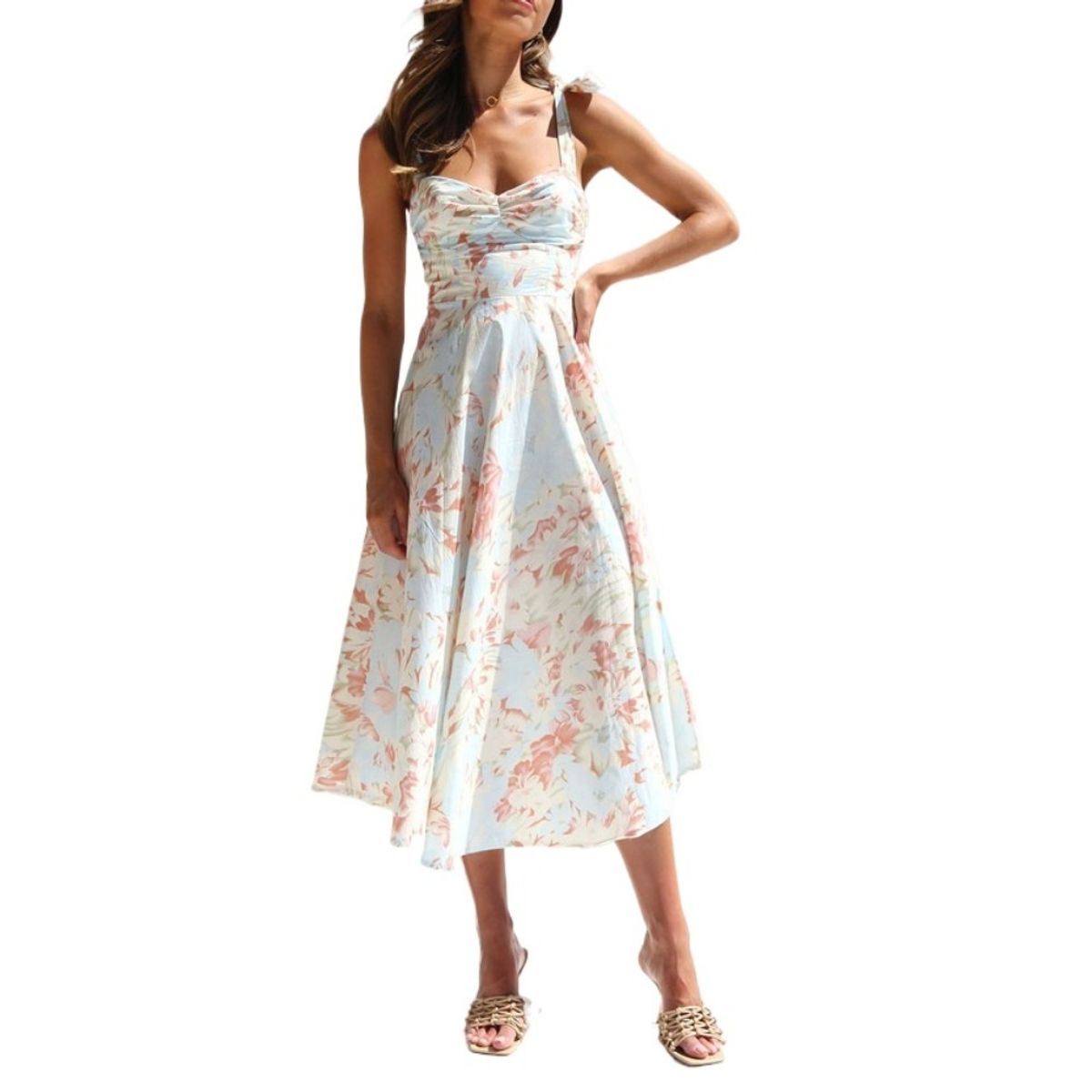 GIOIO - Vestido Mujer Casual Versátil y Cómodo Beige