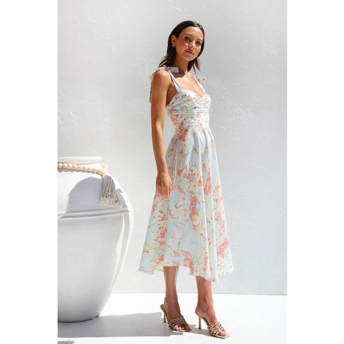 GIOIO - Vestido Mujer Casual Versátil y Cómodo Beige