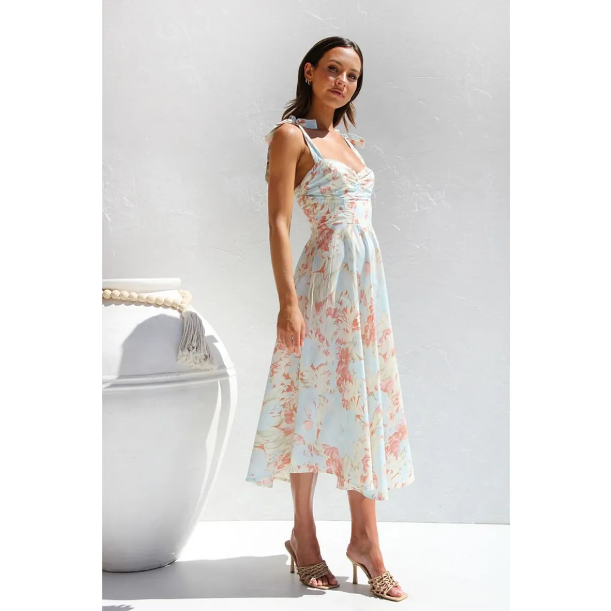 GIOIO - Vestido Mujer Casual Versátil y Cómodo Beige