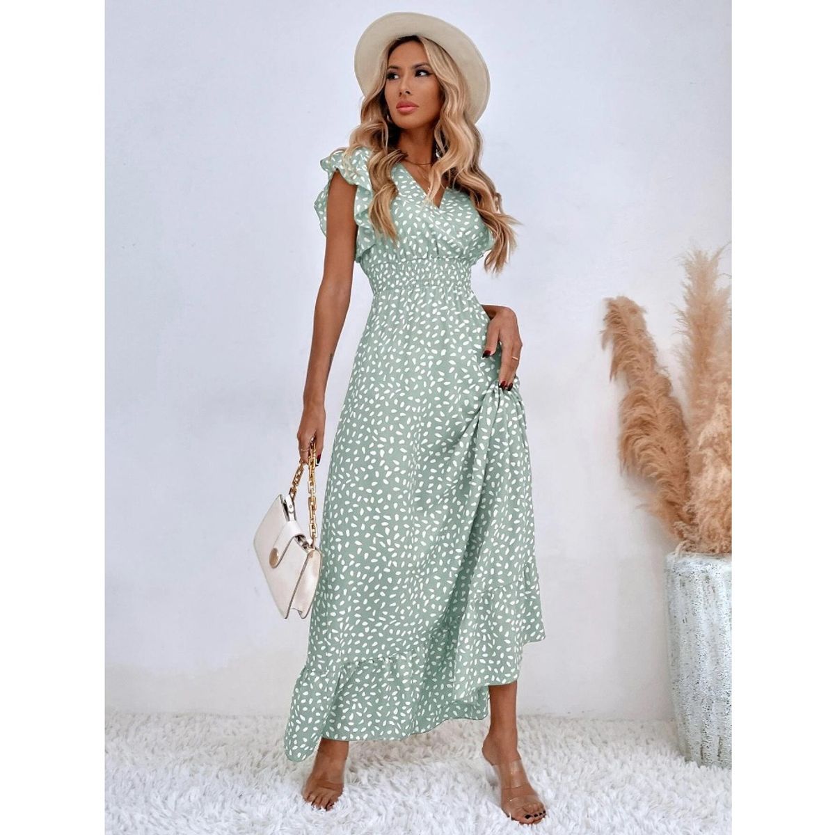 GIOIO - Vestido Mujer Casual Versátil y Cómodo Verde