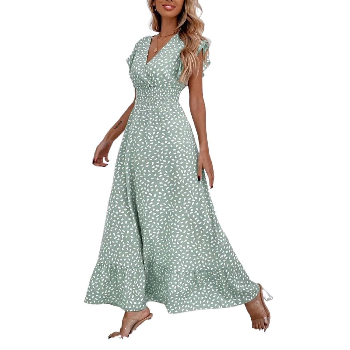 GIOIO - Vestido Mujer Casual Versátil y Cómodo Verde