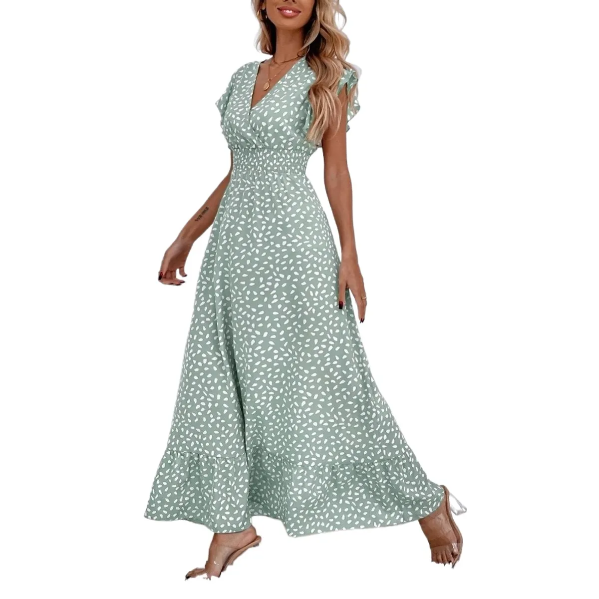 GIOIO - Vestido Mujer Casual Versátil y Cómodo Verde