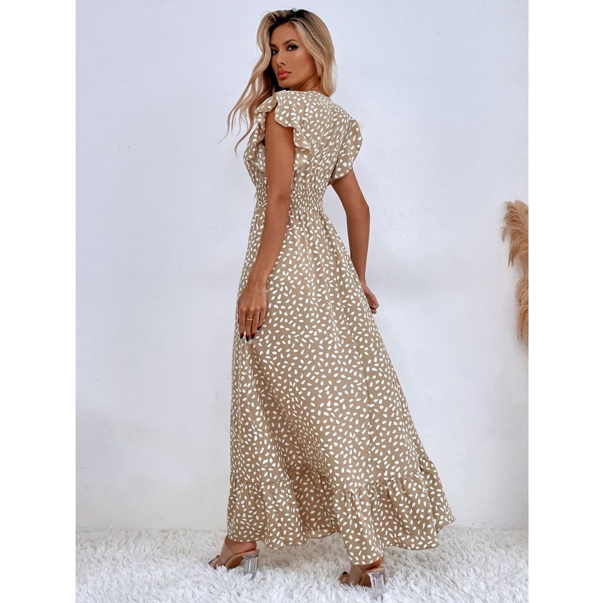 GIOIO - Vestido Mujer Casual Versátil y Cómodo Marrón
