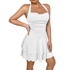 GIOIO - Vestido Mujer Casual Versátil y Cómodo Blanco