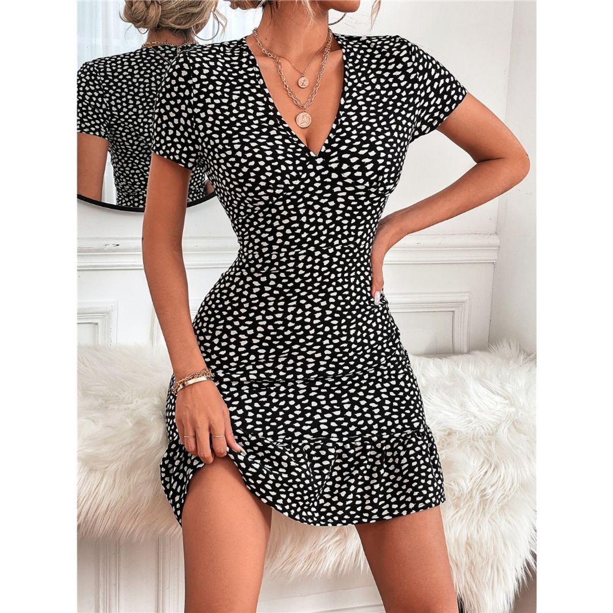 GIOIO - Vestido Mujer Casual Versátil y Cómodo Negro