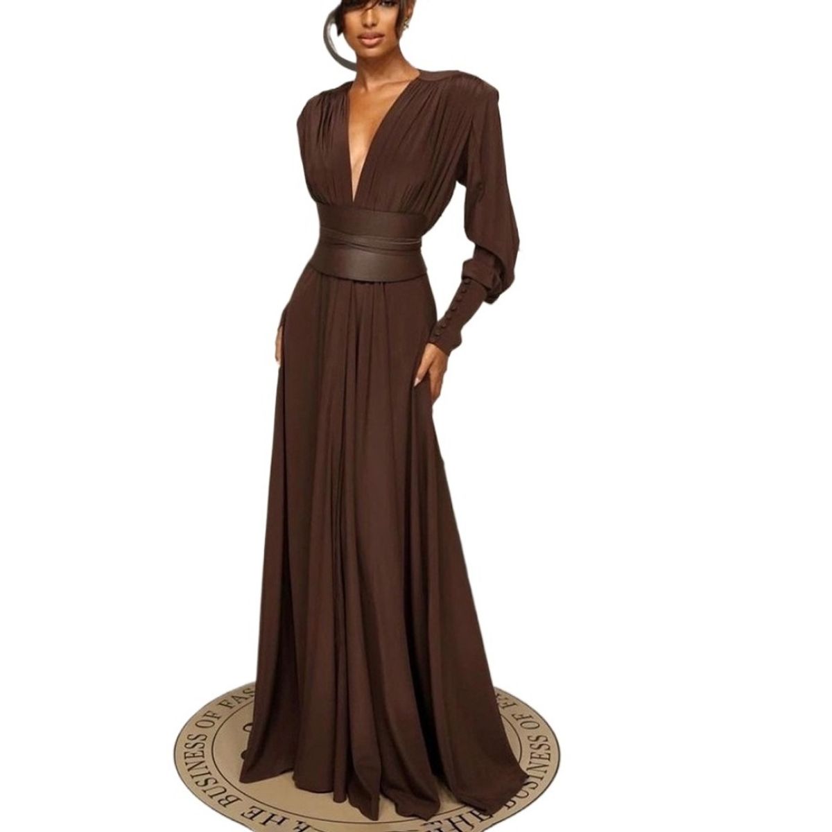 GIOIO - Vestido Mujer Casual Versátil y Cómodo Marrón