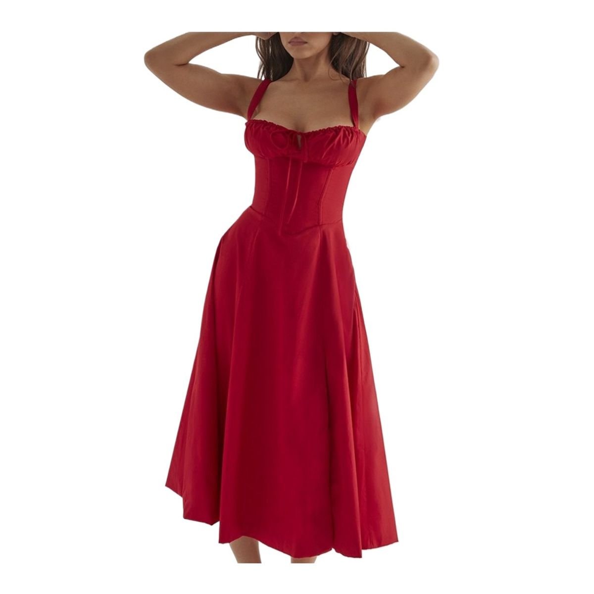 GIOIO - Vestido Mujer Casual Versátil y Cómodo Rojo