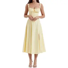 GIOIO - Vestido Mujer Casual Versátil y Cómodo Amarillo