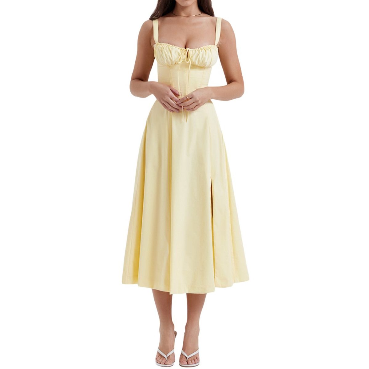 GIOIO - Vestido Mujer Casual Versátil y Cómodo Amarillo