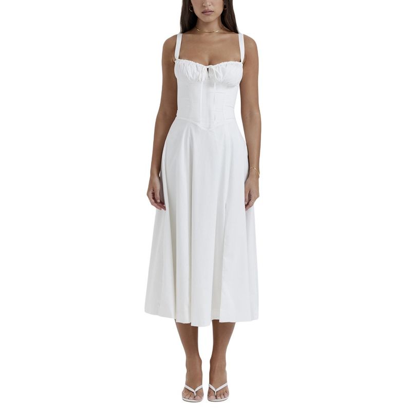 GIOIO - Vestido Mujer Casual Versátil y Cómodo Blanco