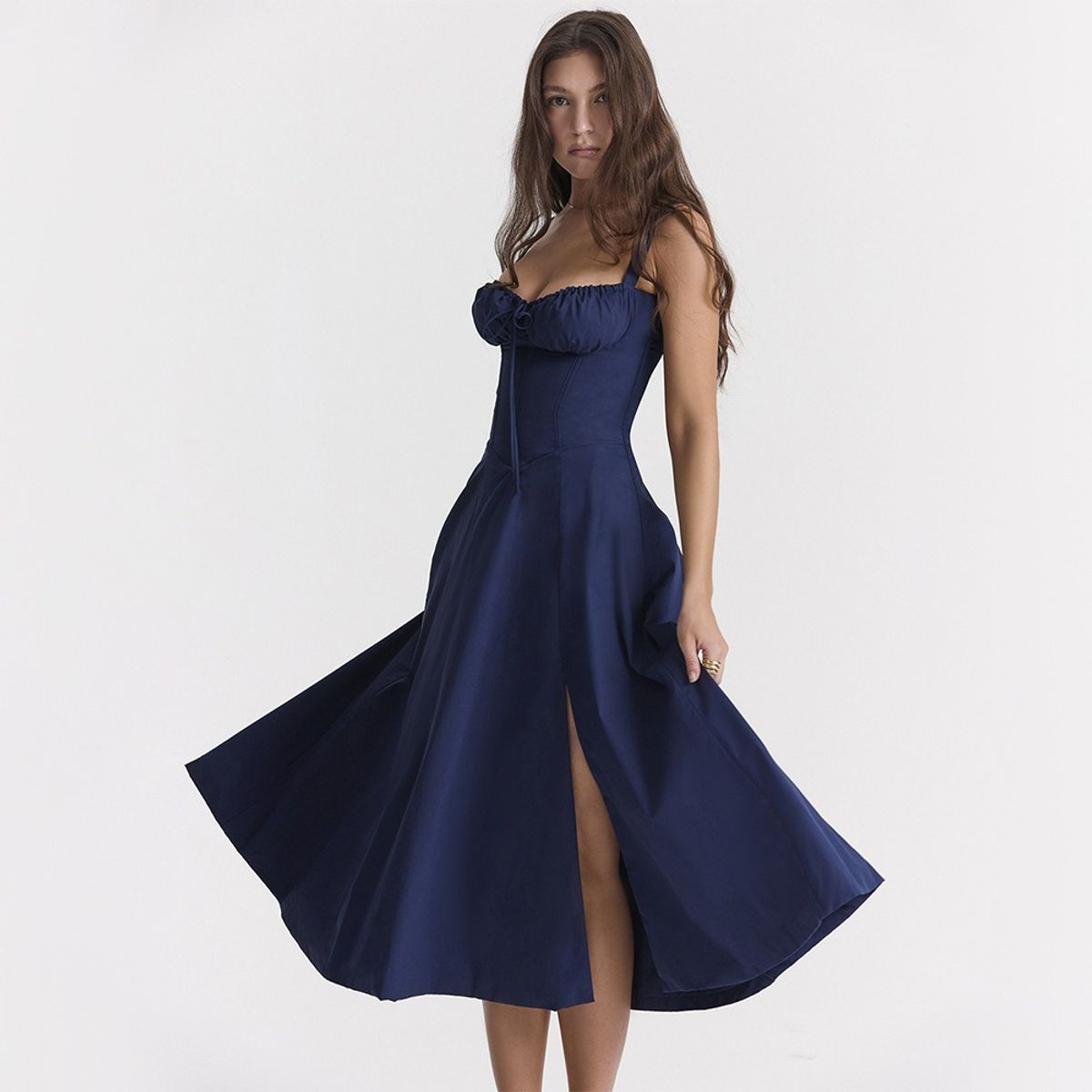 GIOIO - Vestido Mujer Casual Versátil y Cómodo Azul