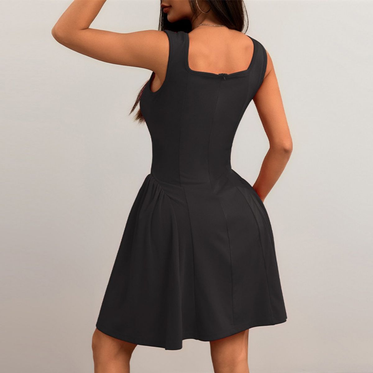 GIOIO - Vestido Mujer Casual Versátil y Cómodo Negro