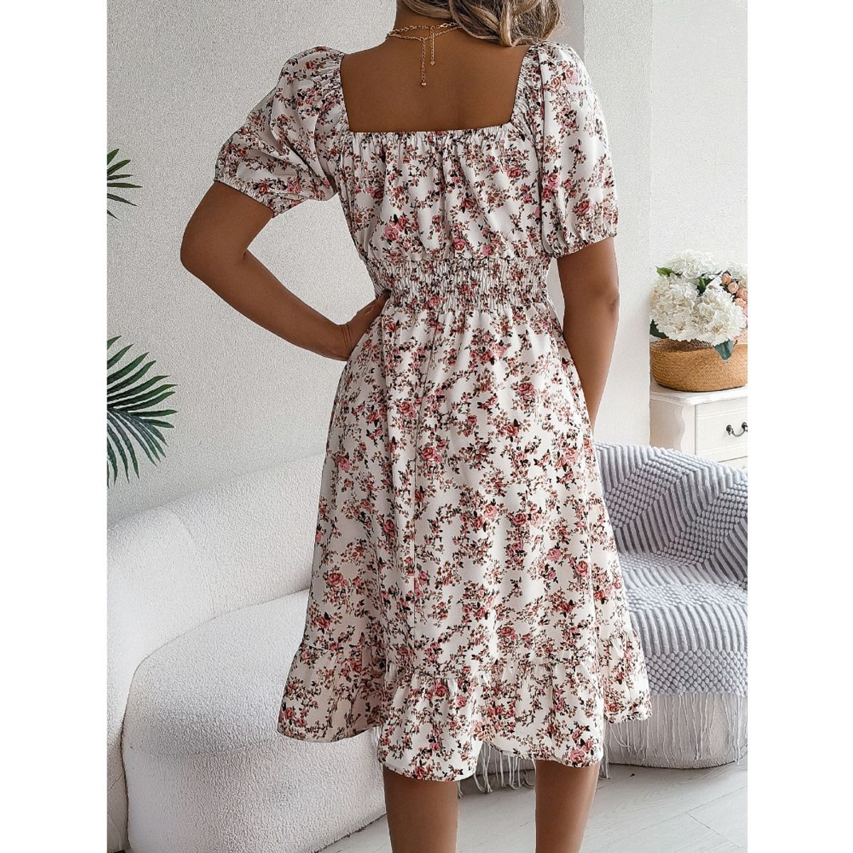 GIOIO - Vestido Mujer Casual Versátil y Cómodo Blanco