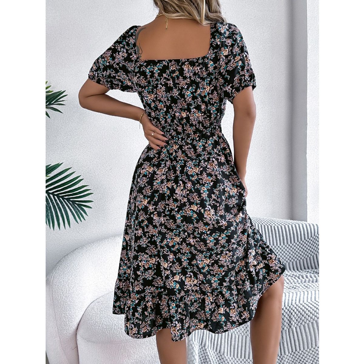 GIOIO - Vestido Mujer Casual Versátil y Cómodo Negro