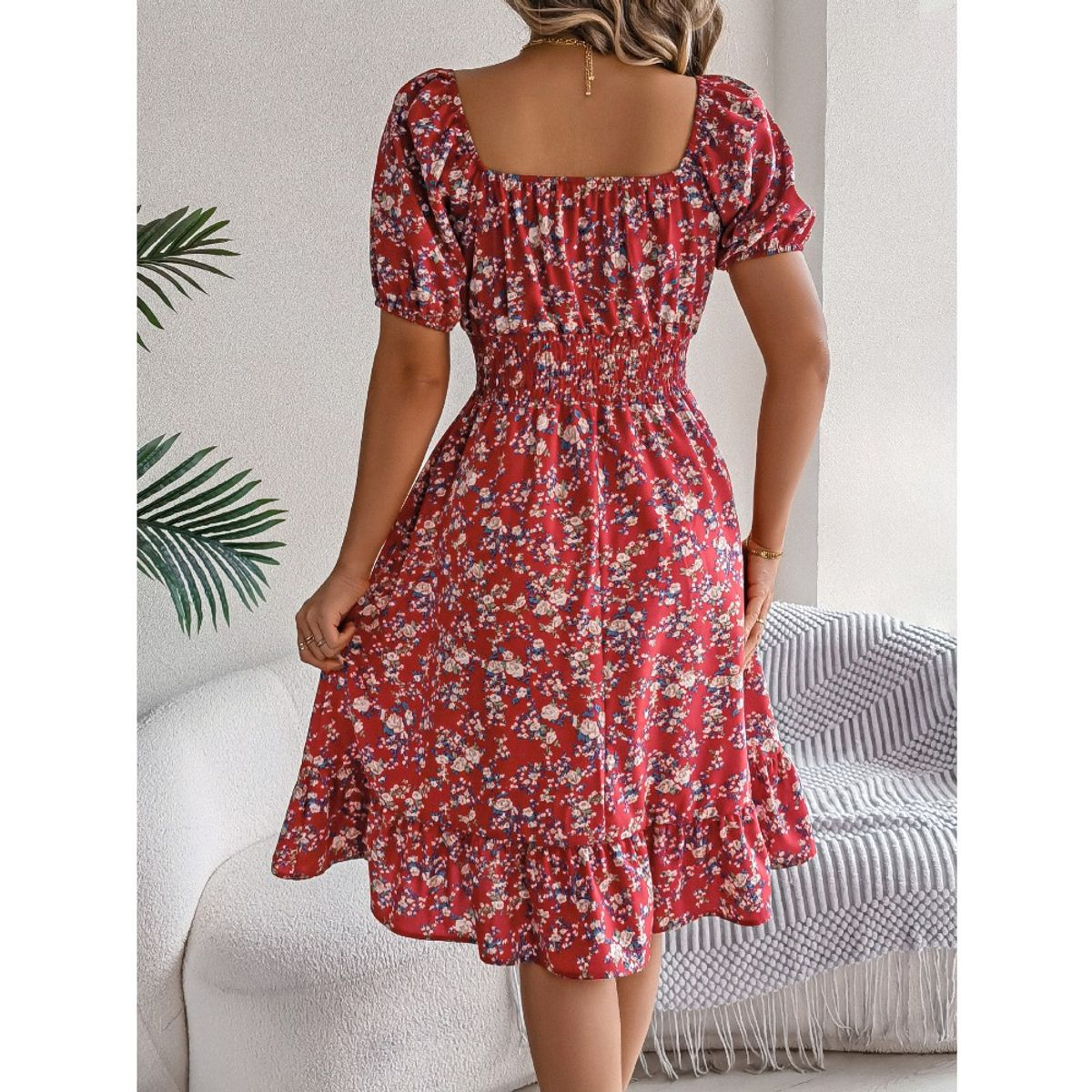 GIOIO - Vestido Mujer Casual Versátil y Cómodo Rojo