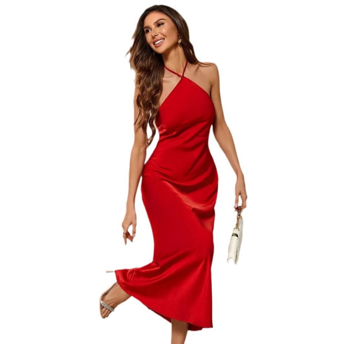 GIOIO - Vestido Mujer Casual Versátil y Cómodo Rojo