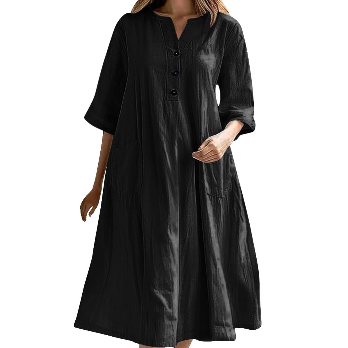 GIOIO - Vestido Mujer Casual Versátil y Cómodo Negro