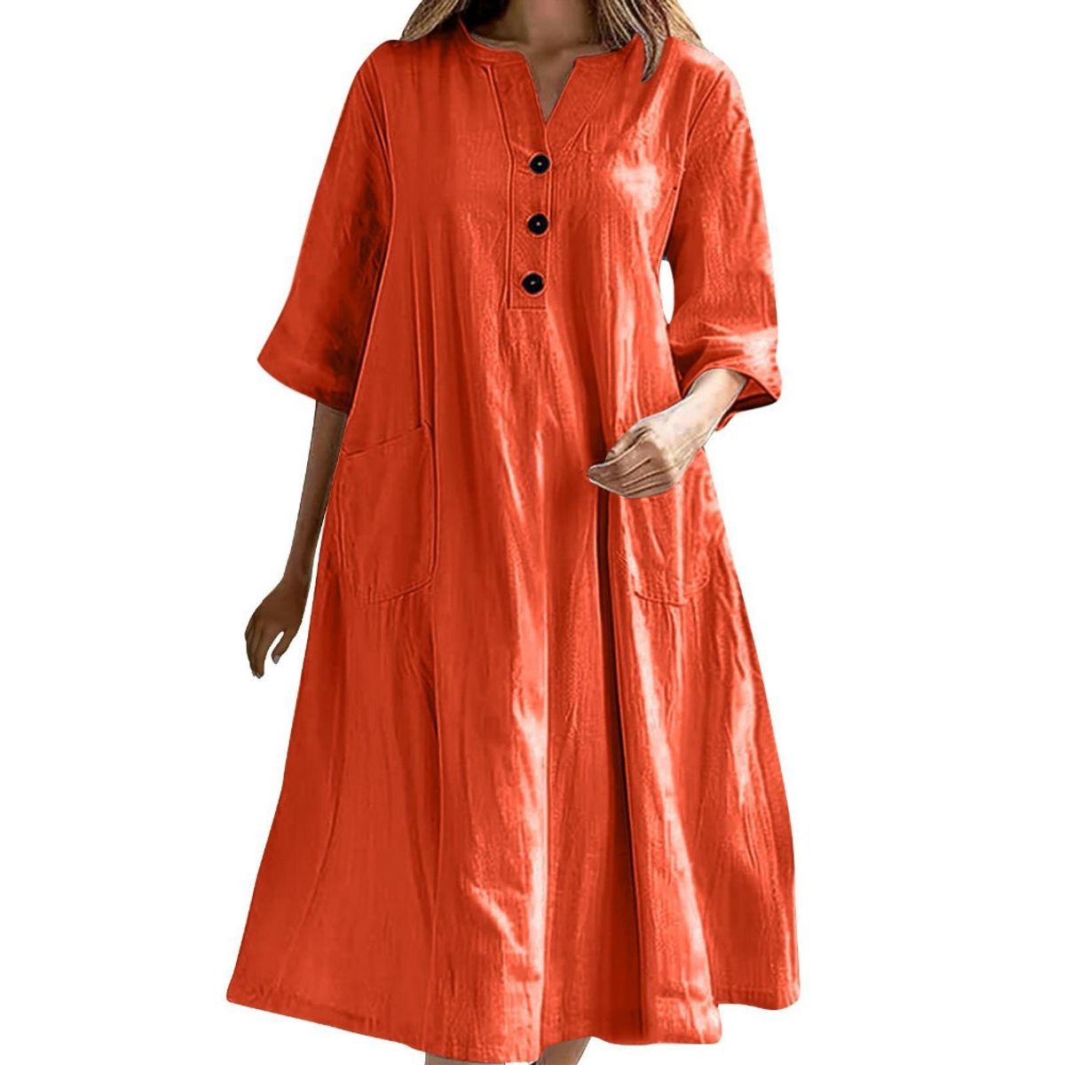 GIOIO - Vestido Mujer Casual Versátil y Cómodo Rojo