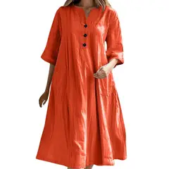 GIOIO - Vestido Mujer Casual Versátil y Cómodo Rojo