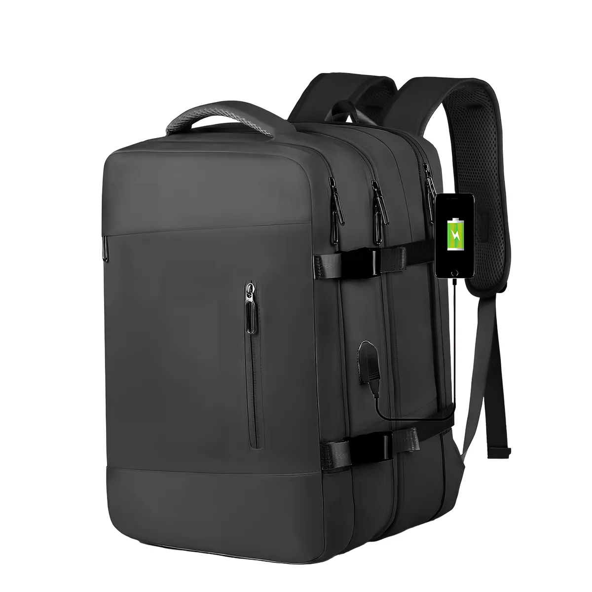 VIDITA - Mochila de Viaje Impermeable 32L con Puerto USB y Compartimento para Notebook 16”