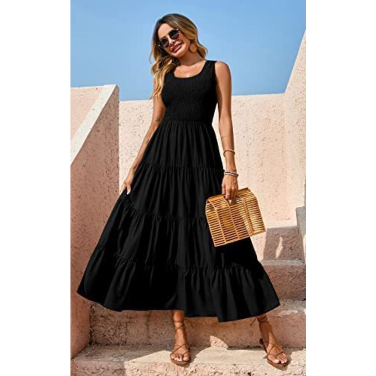 GIOIO - Vestido Mujer Casual Versátil y Cómodo Negro