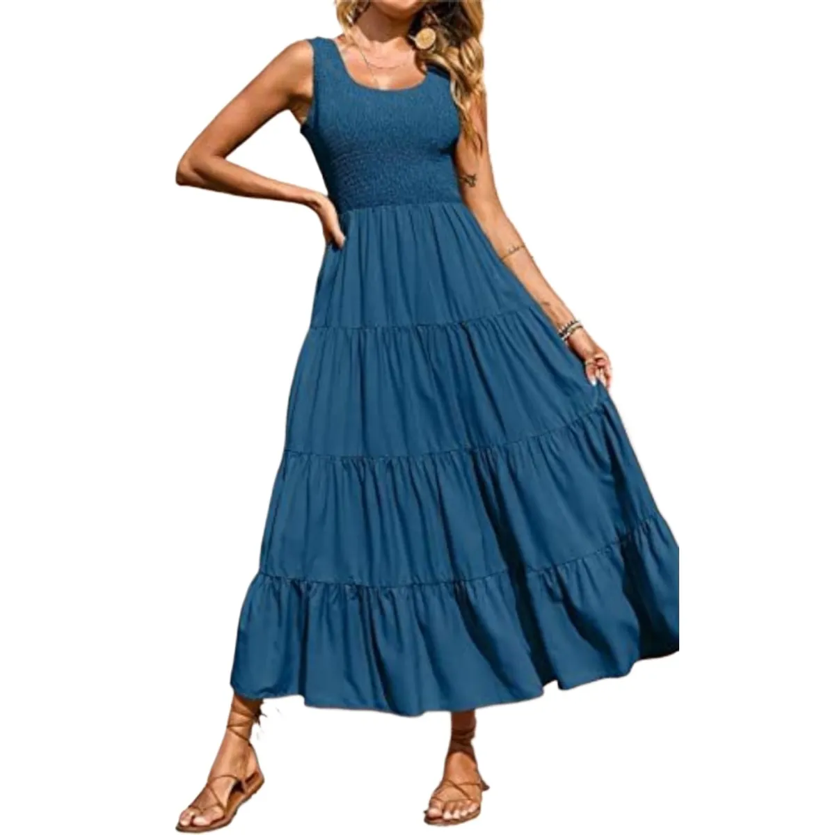 GIOIO - Vestido Mujer Casual Versátil y Cómodo Azul
