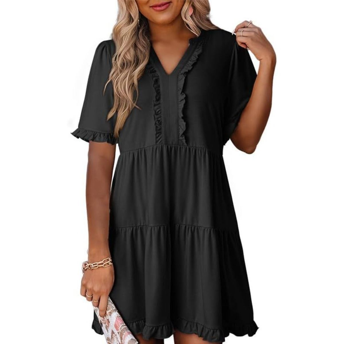 GIOIO - Vestido Mujer Casual Versátil y Cómodo Negro
