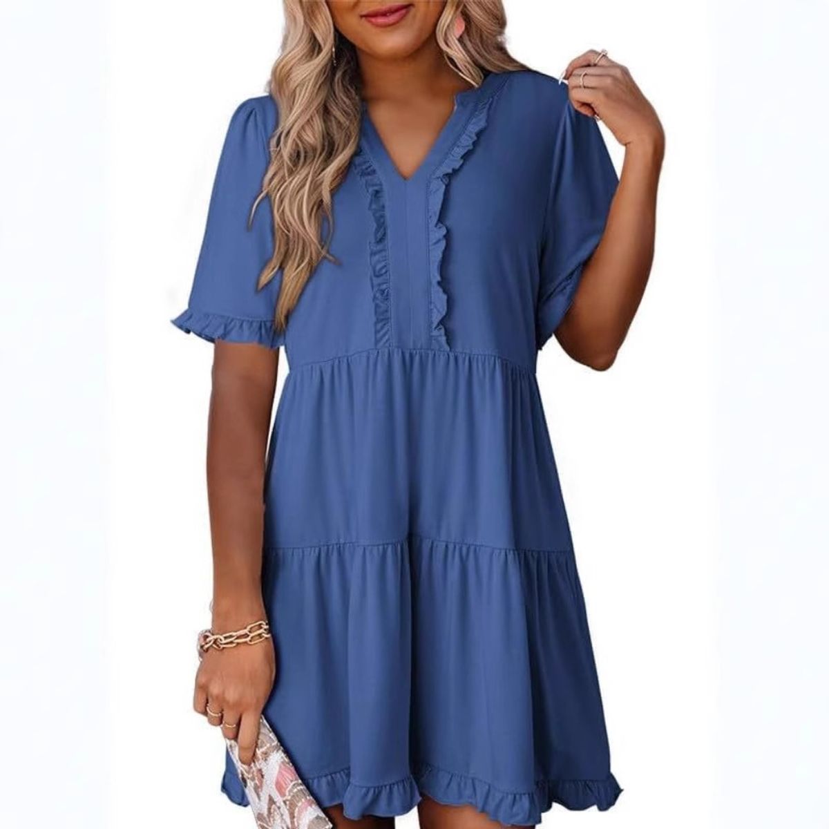 GIOIO - Vestido Mujer Casual Versátil y Cómodo Azul