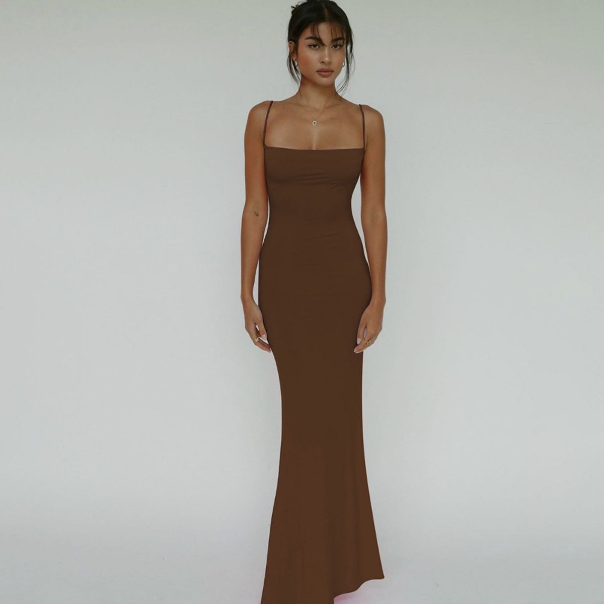 GIOIO - Vestido Mujer Casual Versátil y Cómodo Marrón