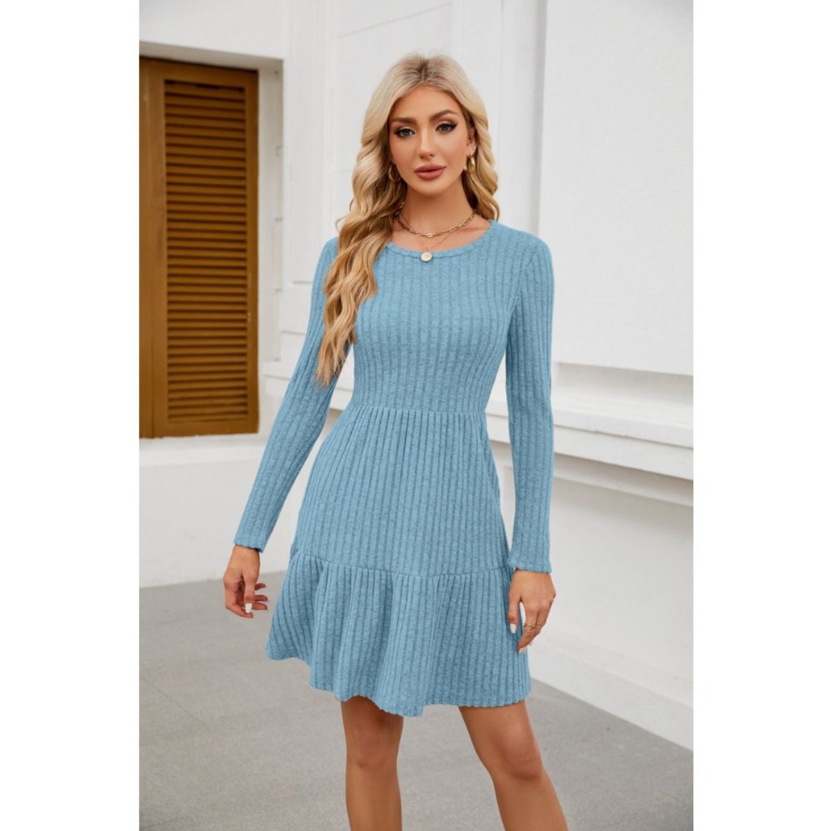 GIOIO - Vestido Mujer Casual Versátil y Cómodo Azul