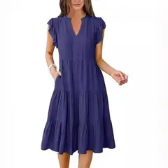 GIOIO - Vestido Mujer Casual Versátil y Cómodo Azul
