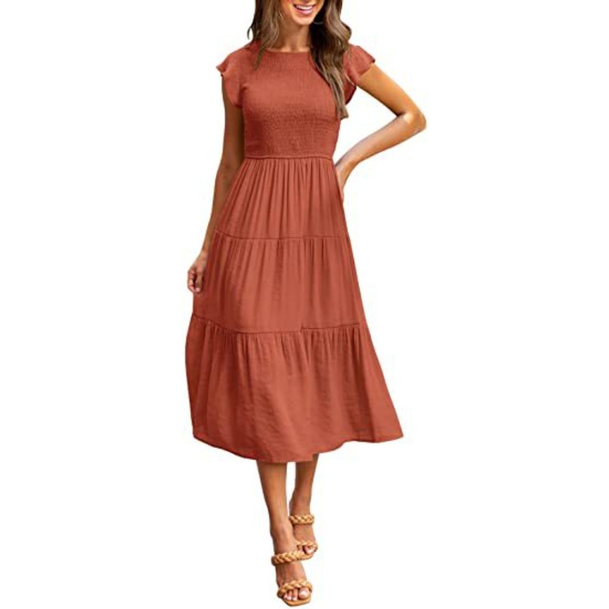 GIOIO - Vestido Mujer Casual Versátil y Cómodo Rojo