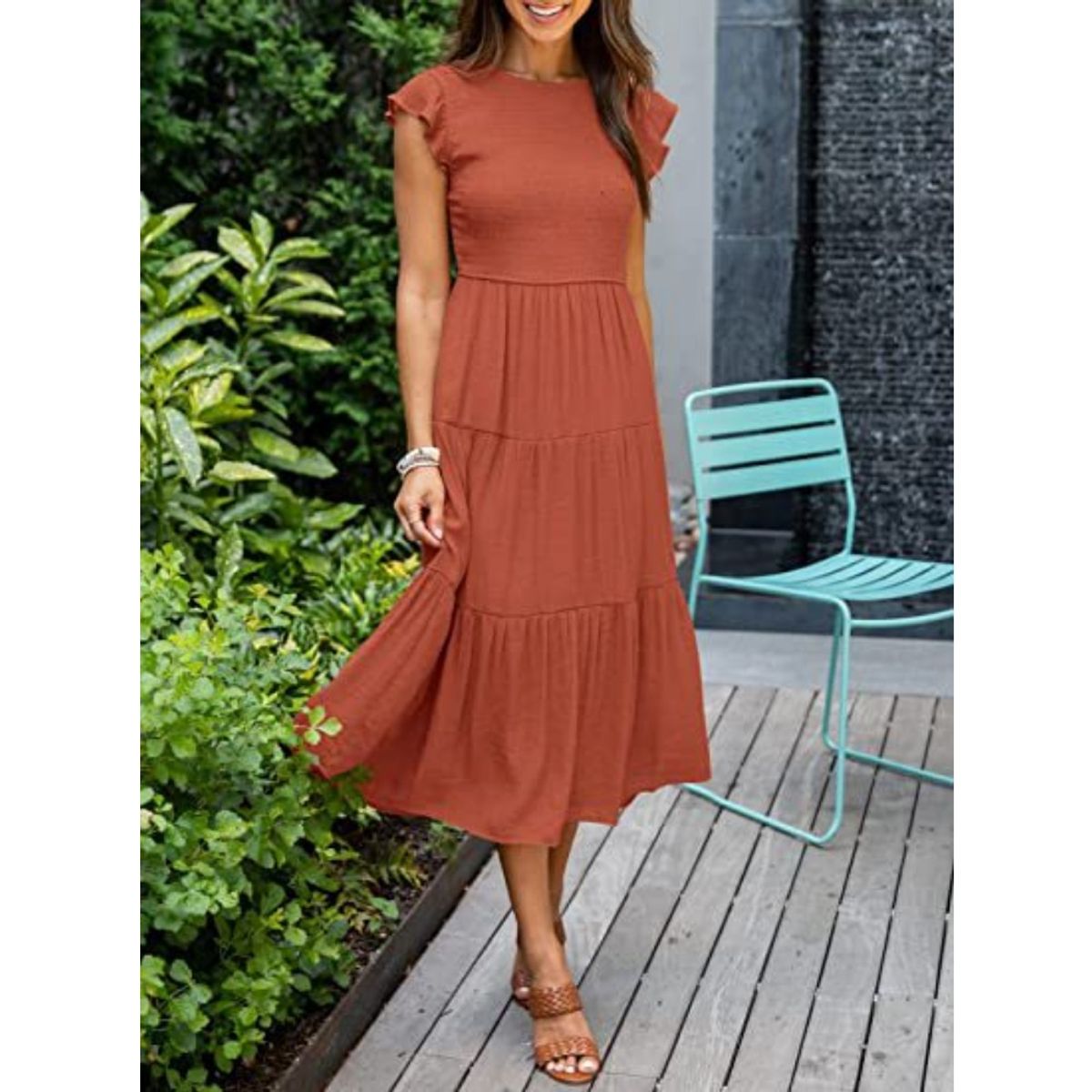 GIOIO - Vestido Mujer Casual Versátil y Cómodo Rojo