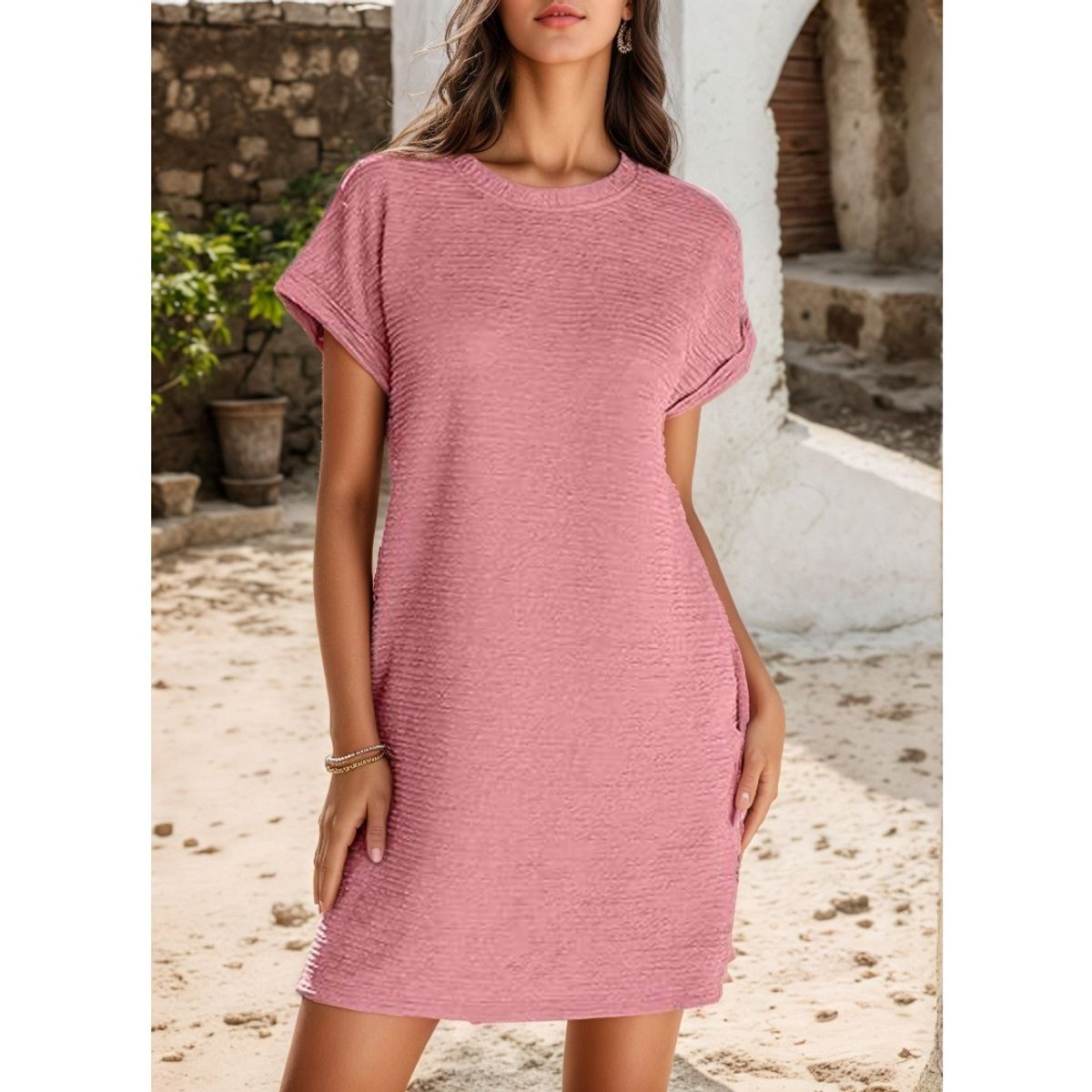 GIOIO - Vestido Mujer Casual Versátil y Cómodo Rojo