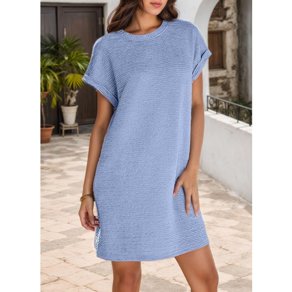 GIOIO - Vestido Mujer Casual Versátil y Cómodo Azul