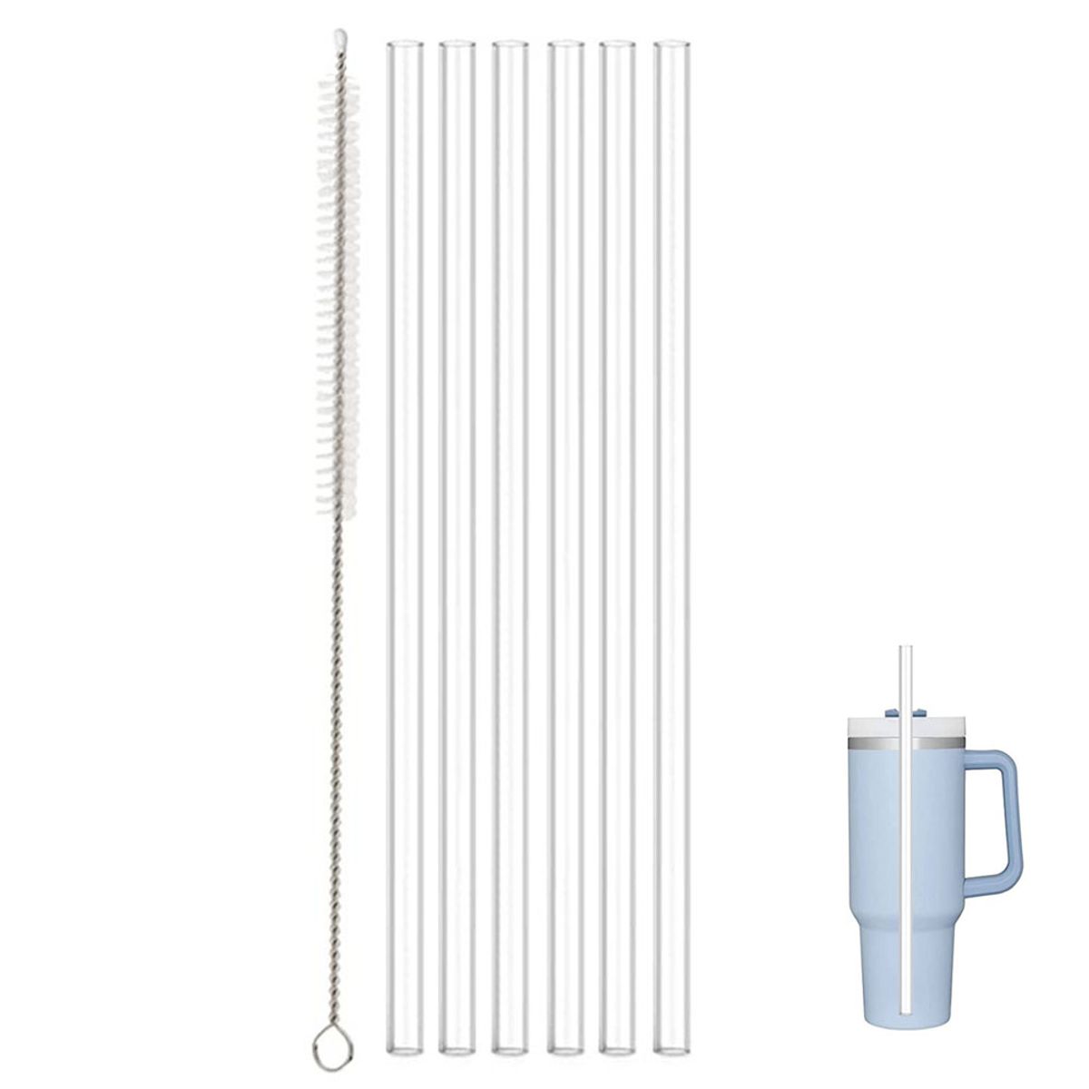 KINDA NICE - 6 Bombillas De Repuesto + Cepillo Compatible Stanley 40oz